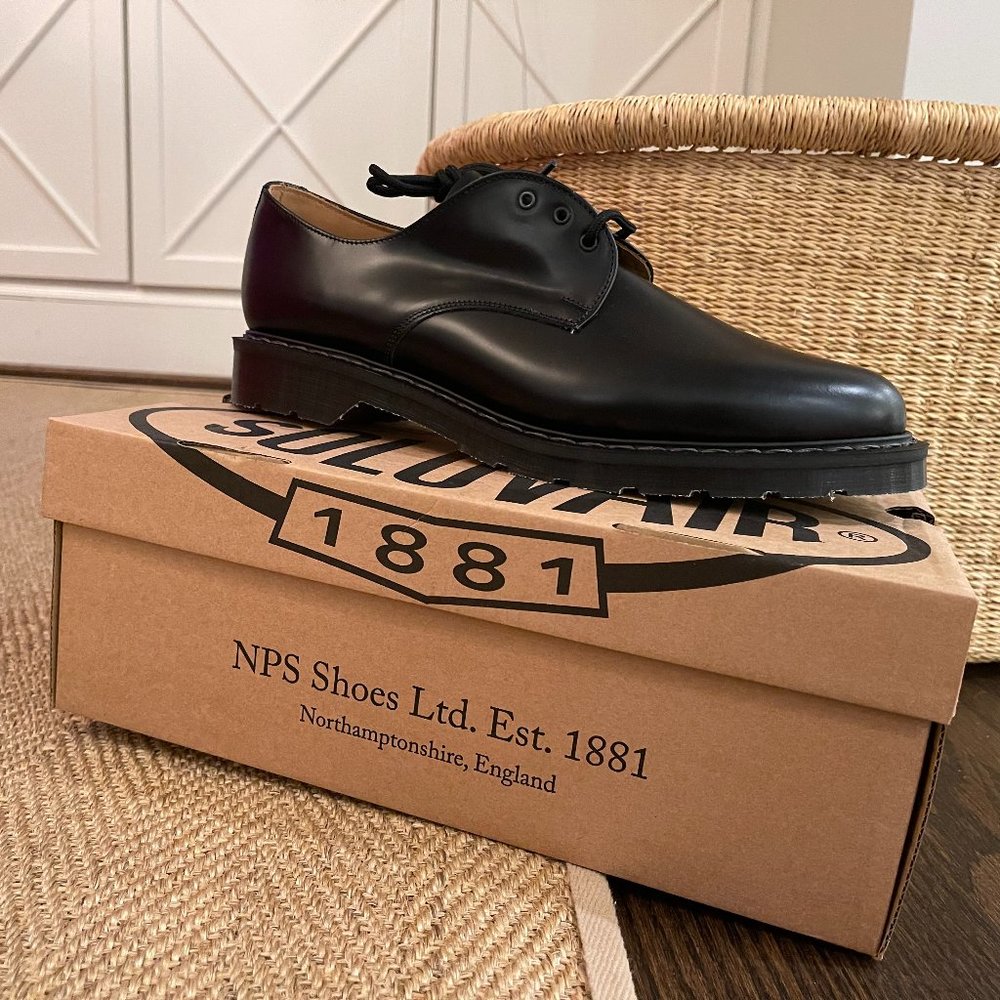 COPY - Solovair Black Greasy Gibson Shoe